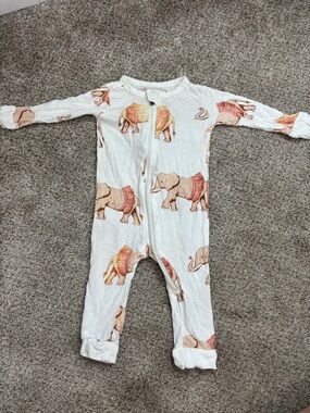 MILKBARN BABY BAMBOO ZIPPER PAJAMA TUTU ELEPHANT 3-6 months